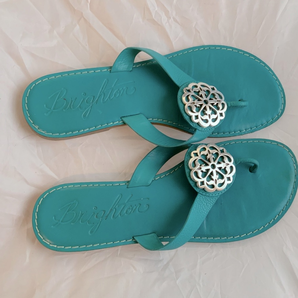 Brighton turquoise flip flops